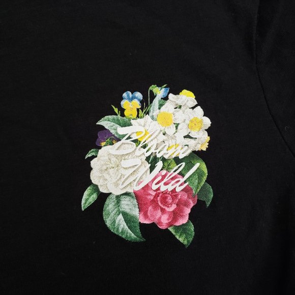 3/$20 EUC Old Navy Black Everywear Floral Bloom Wild T-Shirt XS - Picture 3 of 7